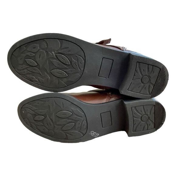 Life Stride Tall Riding Boots Cognac Brown Vegan Leather Buckle Detail Zip 6.5 - Picture 8 of 10